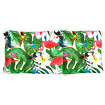 vidaXL Coussins de chaise à dossier haut lot de 2 multicolore