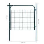vidaXL Portail de clôture de jardin 100 x 100 cm Vert