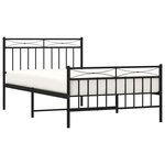 vidaXL Cadre de lit métal sans matelas et pied de lit noir 100x200 cm