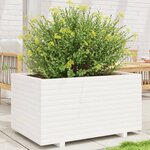 vidaXL Jardinière blanc 90x60x49 5 cm bois de pin massif