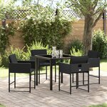 vidaXL Ensemble salle à manger jardin 5 pièces avec coussins Noir Rattan PE