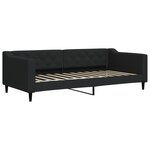 vidaXL Lit de jour avec gigogne et tiroirs noir 90x200 cm tissu