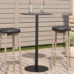 vidaXL Table de jardin ronde noir Ø60x105 cm acier