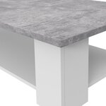 Table Basse - Blanc/Béton Gris Clair - L 67 x P 67 x H 31 cm - PILVI