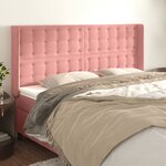 vidaXL Tête de lit avec oreilles Rose 163x16x118/128 cm Velours