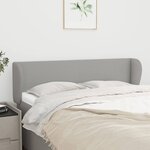 vidaXL Tête de lit avec oreilles Gris clair 147x23x78/88 cm Tissu