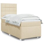 vidaXL Sommier à lattes de lit avec matelas Crème 100x200 cm Tissu