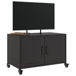 vidaXL Meuble TV noir 68x39x43 5 cm acier laminé à froid