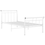 vidaXL Cadre de lit sans matelas blanc métal 100x200 cm