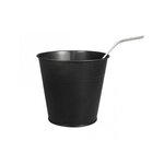 Gobelet métallique noir Ø 13 x 12 cm + 4 pailles en inox