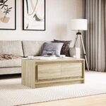 vidaXL Table basse avec lumières LED chêne sonoma bois d'ingénierie