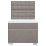 vidaXL Sommier à lattes de lit avec matelas Taupe 90x200 cm Tissu