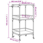 vidaXL Chariot de cuisine chêne sonoma 60 5x50x105cm bois d'ingénierie