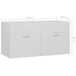 vidaXL Ensemble de meubles de bain Blanc brillant Bois d'ingénierie