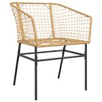 vidaXL Set de jardin 7 pièces Marron Rattan Poly
