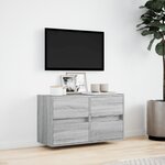 vidaXL Meuble TV mural avec lumières LED sonoma gris 80x31x45 cm