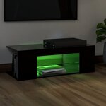 vidaXL Meuble TV avec lumières LED Noir 90x39x30 cm