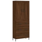 vidaXL Buffet haut Chêne marron 69 5x34x180 cm Bois d'ingénierie
