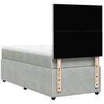 vidaXL Sommier à lattes de lit et matelas Gris clair 100x200cm Velours