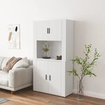 vidaXL Buffet haut Blanc Bois d'ingénierie