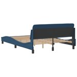 vidaXL Cadre de lit avec tête de lit Bleu 140x190 cm Tissu