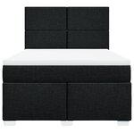 vidaXL Sommier à lattes de lit avec matelas Noir 140x190 cm Tissu
