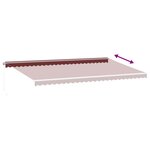 vidaXL Auvent manuel rétractable avec LED bordeaux 600x300 cm
