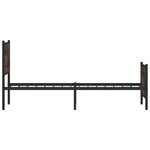 vidaXL Cadre de lit en métal sans matelas chêne fumé 100x200 cm