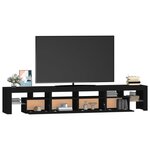 vidaXL Meuble TV avec lumières LED Noir 230x36 5x40 cm