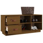 vidaXL Banc à chaussures Marron miel 100x34x45 cm Bois de pin massif