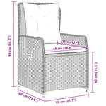 vidaXL Ensemble à manger de jardin et coussins 7 Pièces gris clair rotin