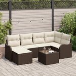 Ensemble de Canapé de Jardin 6 Pièces avec Coussins Gris Rattan