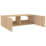 vidaXL Meuble TV mural avec lumières LED chêne sonoma 100x35x31 cm