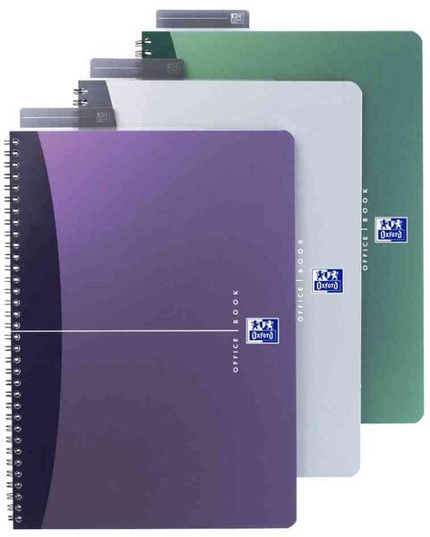 Cahier 'OFFICE' Reliure intégrale A5 Ligné 50 F 90g Couv. Polypro Assorties OXFORD