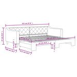 vidaXL Lit de jour avec gigogne sans matelas noir 90x200 cm