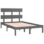 vidaXL Cadre de lit sans matelas gris 150x200 cm bois massif