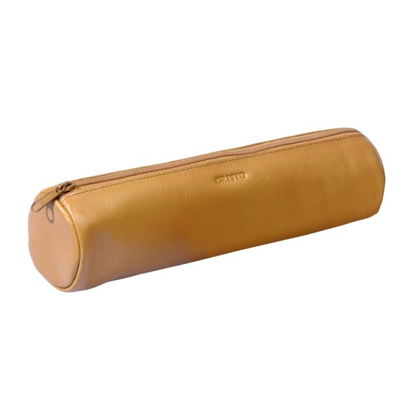 Cristo - trousse ronde cuir beige