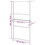 vidaXL Paroi de douche avec étagère Noir 100x195cm Verre ESG&Aluminium