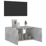 vidaXL Meuble TV mural avec lumières LED gris béton 60x35x31 cm