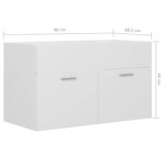 vidaXL Armoire d'évier avec lavabo intégré Blanc Aggloméré