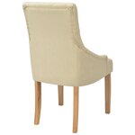 vidaXL Chaises à manger lot de 2 crème tissu