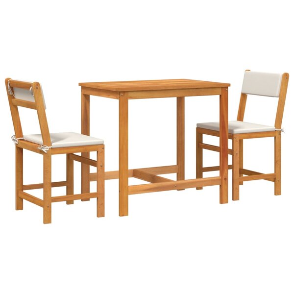 vidaXL Ensemble de balcon avec coussins 3 Pièces bois massif d'acacia