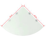 vidaXL Étagère de coin avec supports chromés Verre Blanc 45 x 45 cm