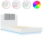 vidaXL Cadre de lit avec LED sans matelas blanc 90x190 cm