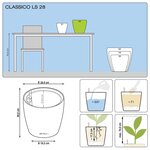 LECHUZA Jardinière CLASSICO LS 28 ALL-IN-ONE charbon métallisé 16043