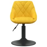 Vidaxl chaises pivotantes à dîner 2 pcs jaune moutarde velours