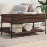 vidaXL Table basse chêne marron 100x50x50cm bois d'ingénierie et métal