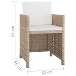 vidaXL Ensemble à manger d'extérieur et coussins 9 Pièces résine tressée