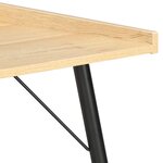 Bureau table poste de travail meuble d'ordinateur informatique étude chêne 90 x 50 x 79 cm noir 02_0023557