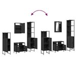 vidaXL Ensemble de meubles salle de bain 4 Pièces noir bois d'ingénierie